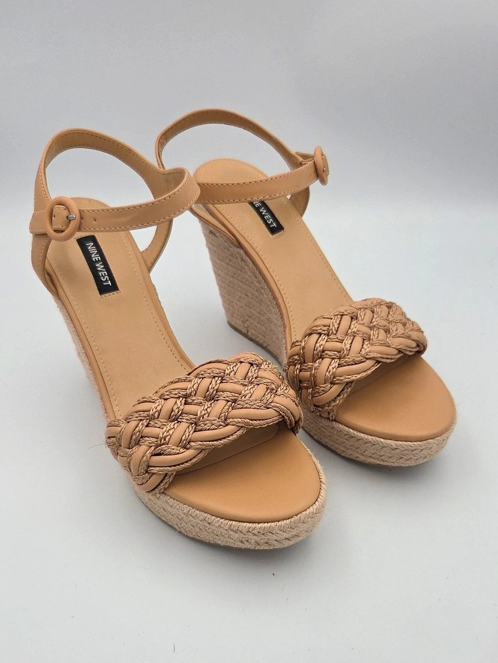 Nine West Adriane Platform Wedge Sandal Brown US 10 M